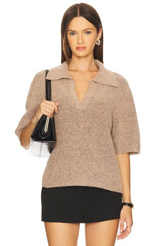 Gestuz Alpha Polo Pullover in Rose Dust Melange from Revolve.com | Revolve Clothing (Global)