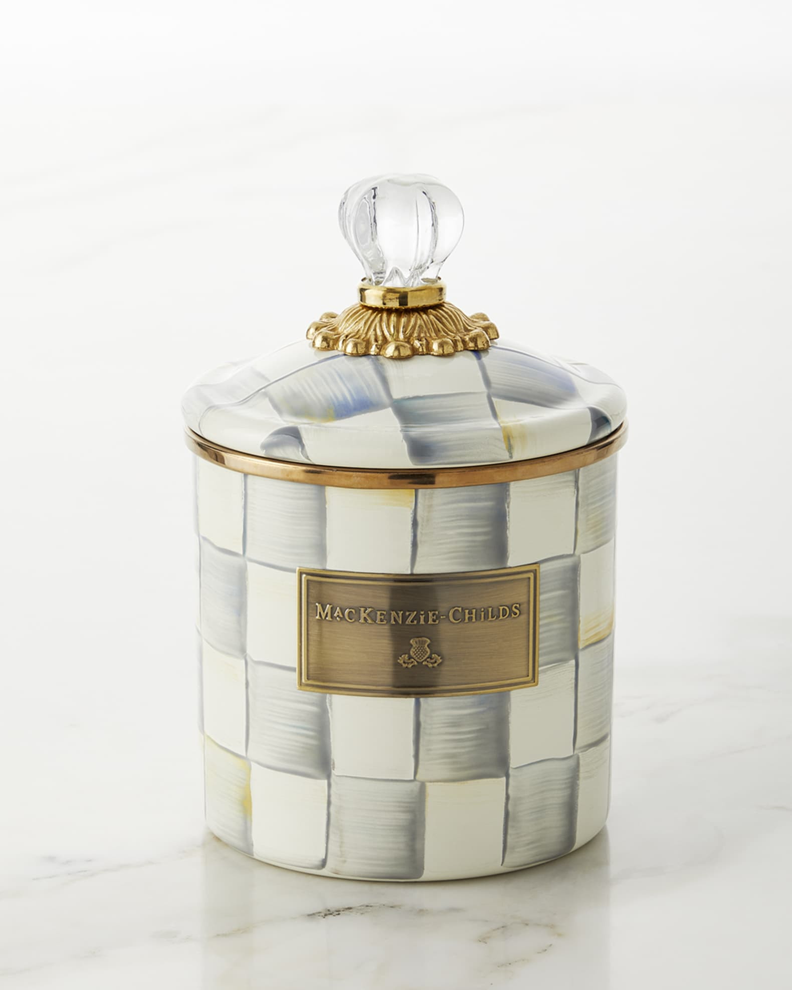 Sterling Check Small Canister | Neiman Marcus