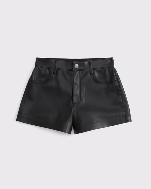 High Rise Vegan Leather Micro Short | Abercrombie & Fitch (US)