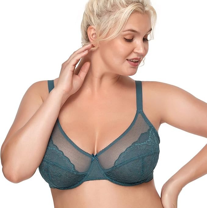 HSIA Minimizer Bras for Women Full Coverage Underwire Bras Plus Size,Lifting Lace Bra for Heavy B... | Amazon (US)