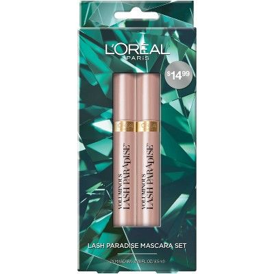 L'Oreal Paris Voluminous Lash Paradise Mascara Holiday Gift Set - Blackest Black - 2pc/0.28 fl oz | Target