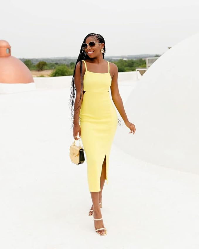 The Drop Women's Lemon Cutout Slip Dress by @ayeciara | Amazon (US)