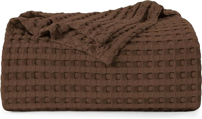 Utopia Bedding Cotton Waffle Blanket 300 GSM (Brown - 90x108 Inches) Soft Lightweight Breathable ... | Amazon (US)