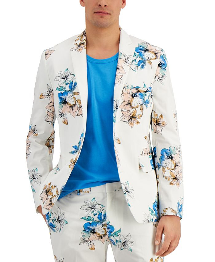 INC International Concepts Men's Slim-Fit Tropical Floral Print Blazer, Created for Macy's & Revi... | Macys (US)
