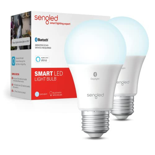 Sengled Alexa Light Bulb, S1 Auto Pairing with Alexa Devices, Smart Light Bulbs that Work with Alexa, Bluetooth Mesh Smart Home Lighting, Daylight 5000K, E26 60W Equivalent, 800LM, 2-Pack | Amazon (US)