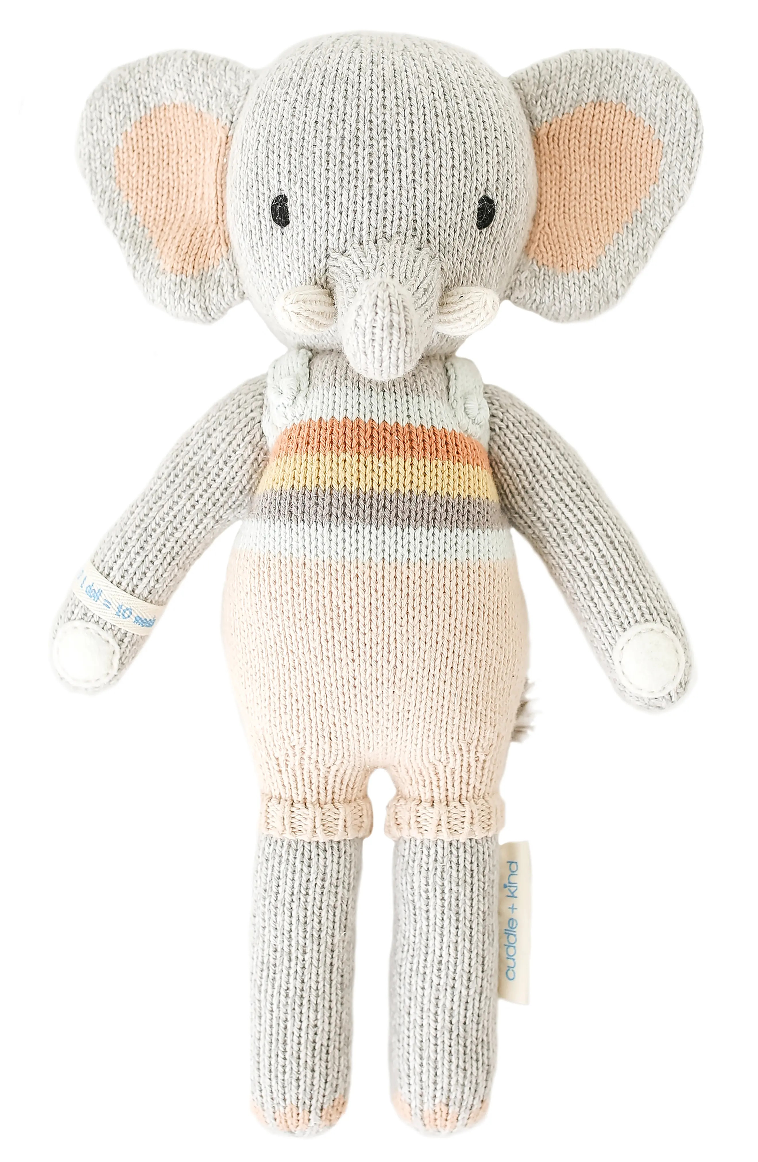cuddle+kind cuddle + kind Mini Evan the Elephant Stuffed Animal in Grey at Nordstrom | Nordstrom