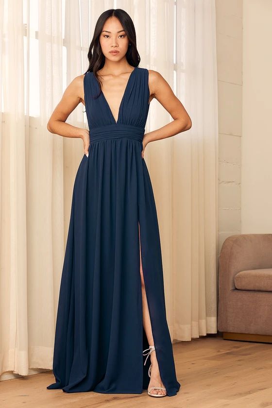 Heavenly Hues Navy Blue Maxi Dress | Lulus (US)