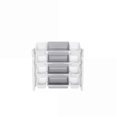 Kids Toy Storage Organizer with 12 Bins, Modern Nursery Organizer | Light Gray & Ivory | Polyethylene | Wayfair North America