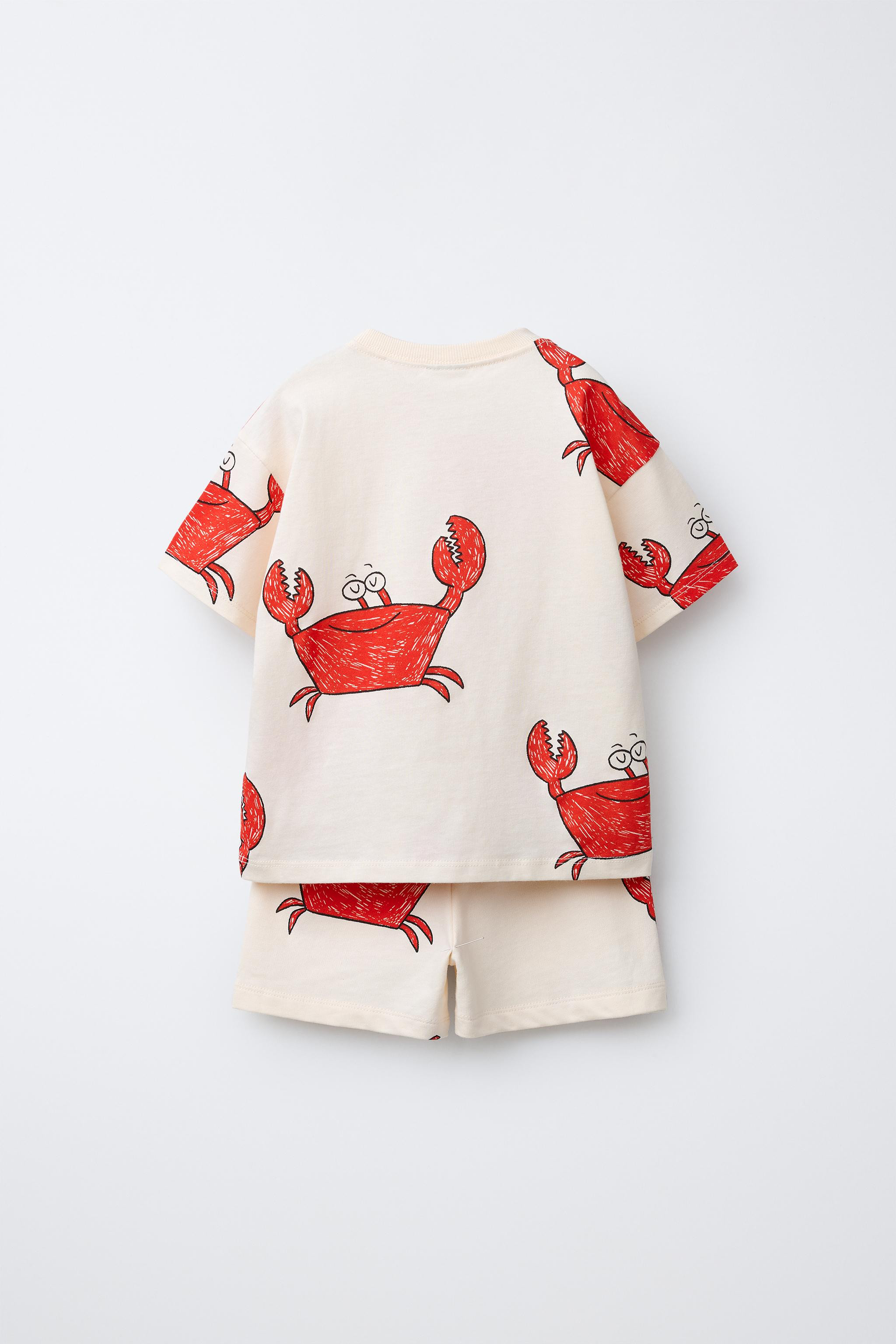 CRAB PRINT T-SHIRT AND SHORTS SET | Zara US