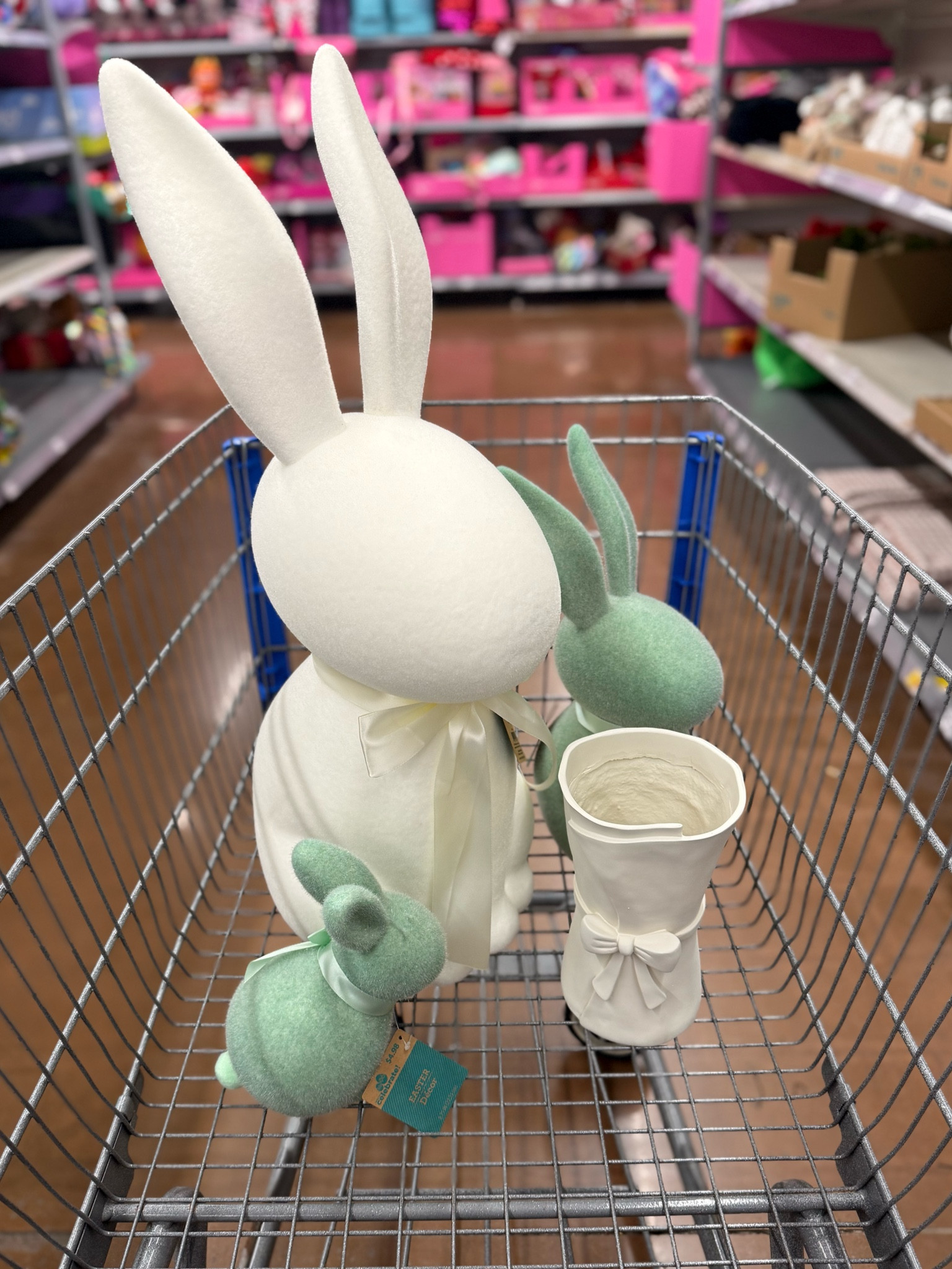 Flocked bunnies at Walmart - Easter decor - spring decor 