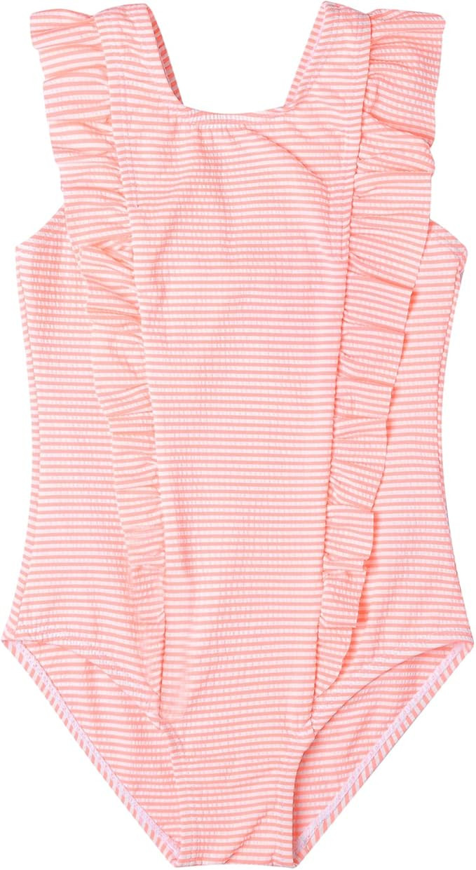LIZENS Girls Swimsuit One Piece Ruffle Bathing Suit Girls Swimwear Print | Amazon (US)