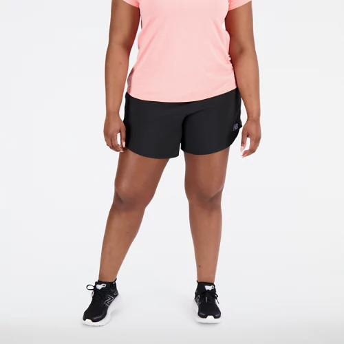 New Balance Women's Accelerate 5 Inch Short Black - Black | Joe's New Balance Outlet