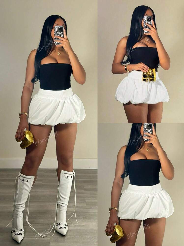 Y2K Flower Skirt Fashion Pengpeng Spice Mini Skirt Women Casual | SHEIN