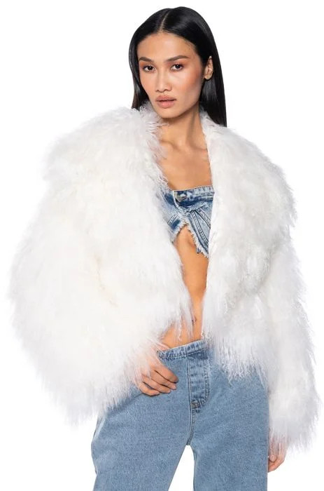 REAL MONGOLIAN FUR CROP JACKET | AKIRA