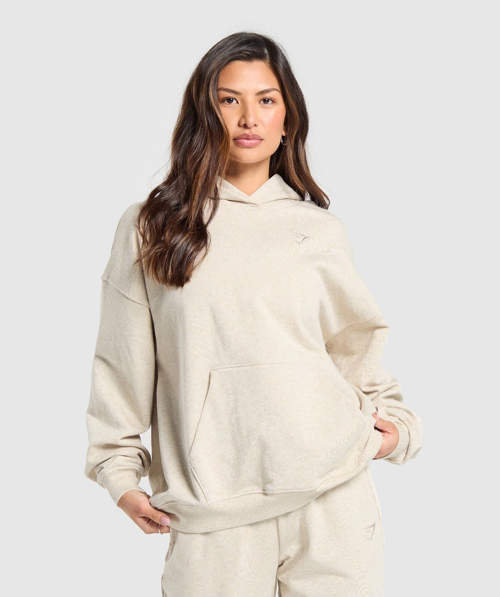 Gymshark Rest Day Sweats Hoodie - Beige Marl | Gymshark US