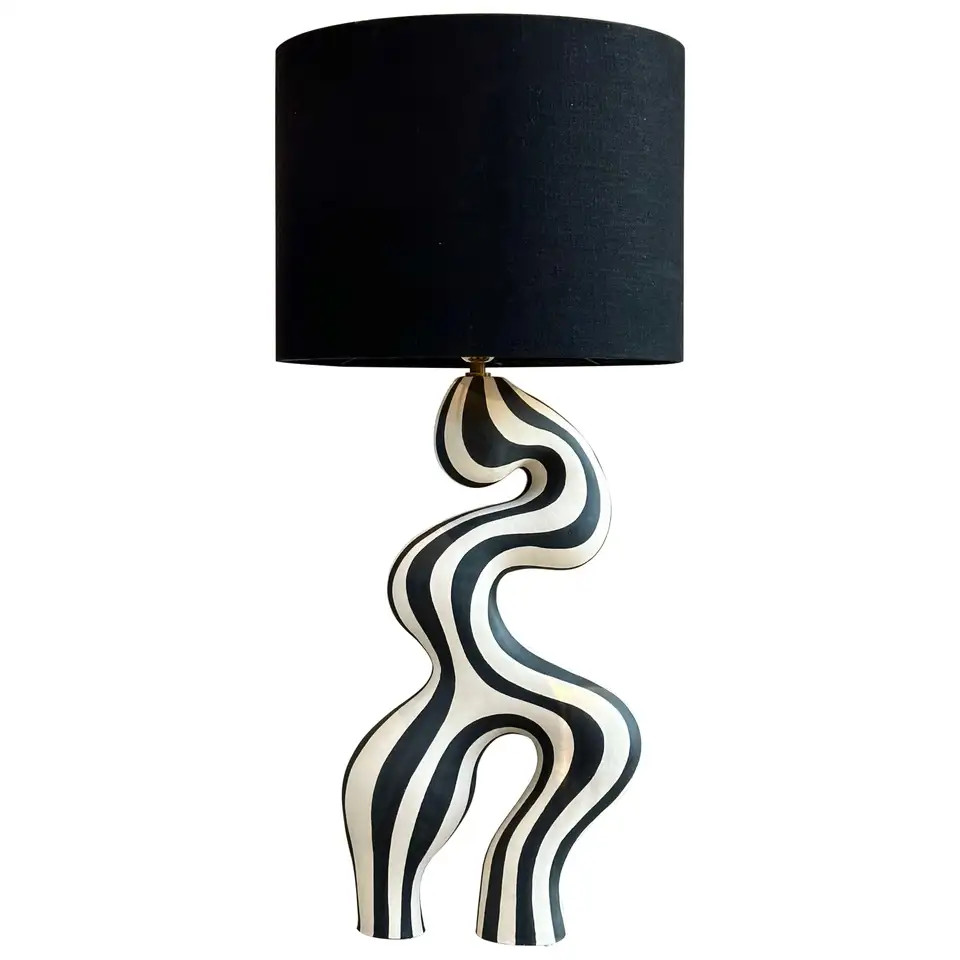 Crafted by hand: ceramic table lamp by Norwegian artist Jossolini | 1stDibs