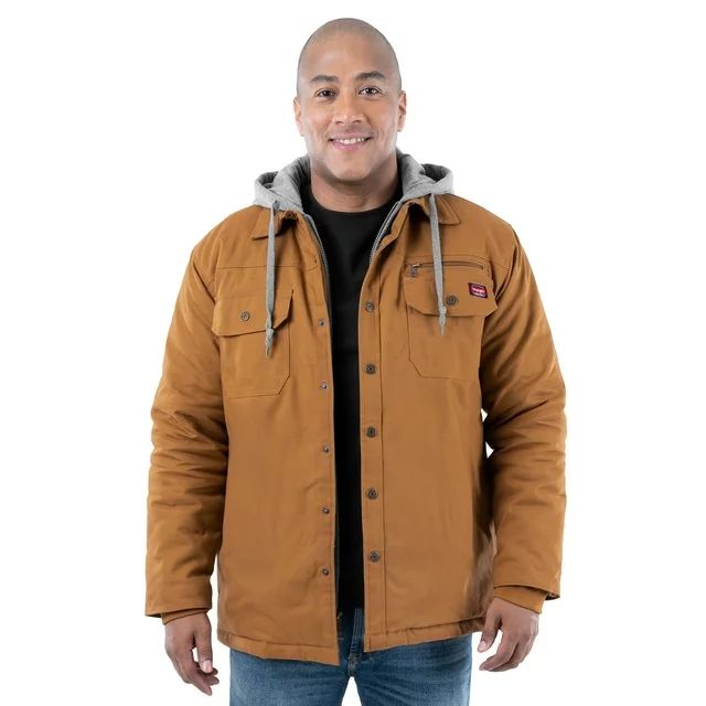 Wrangler Workwear Men's Quilted Lined Long Sleeve Shirt Jacket, Size Small to 3XL | Walmart (US)