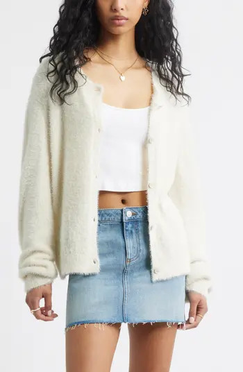 BP. Fuzzy Scoop Neck Cardigan | Nordstrom | Nordstrom