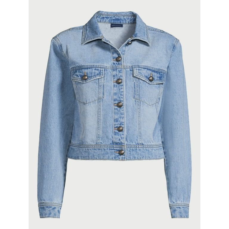 Scoop Women’s Crop Jean Jacket, Sizes XS-XXL | Walmart (US)