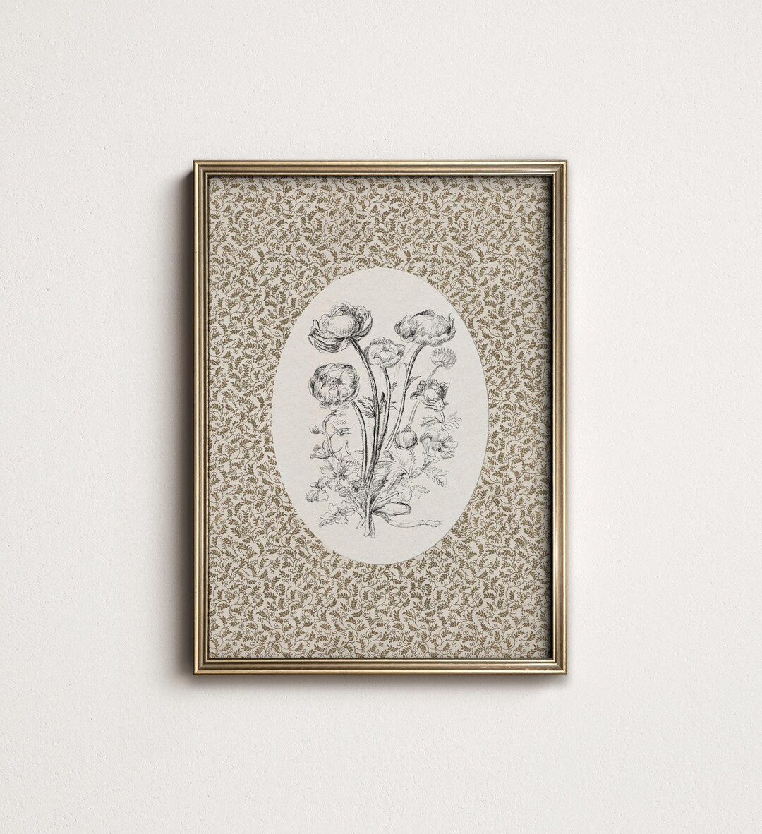 Neutral Vintage Floral Art Print, Cottage Nursery Art, Digital Downloadable Wall Art PRINTABLE No... | Etsy (US)