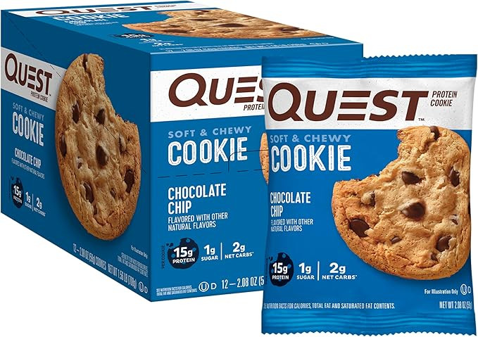 Quest Nutrition Chocolate Chip Protein Cookie; Keto Friendly; High Protein; Low Carb; 12 Count | Amazon (US)