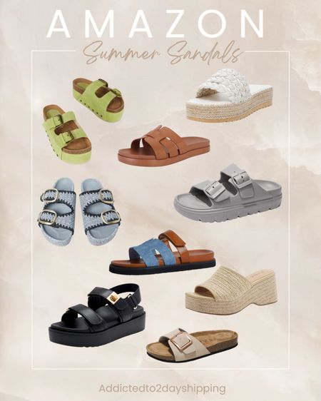 Sharing some of my favorite summer sandals from Amazon! Sharing both casual and dressy sandals!

Slide on sandals, chunky sandals, dad sandals, trendy sandals, platform sandals, straw wedges



#LTKShoeCrush #LTKFindsUnder100 #LTKFindsUnder50
