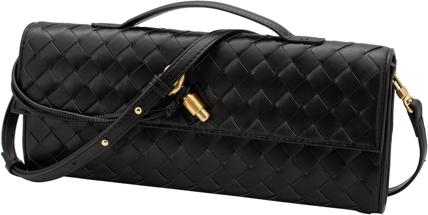 Woven Clutch Purses for Women Evening Bag Handmade Leather Shoulder Handbag Fashion Crossbody Pur... | Amazon (US)