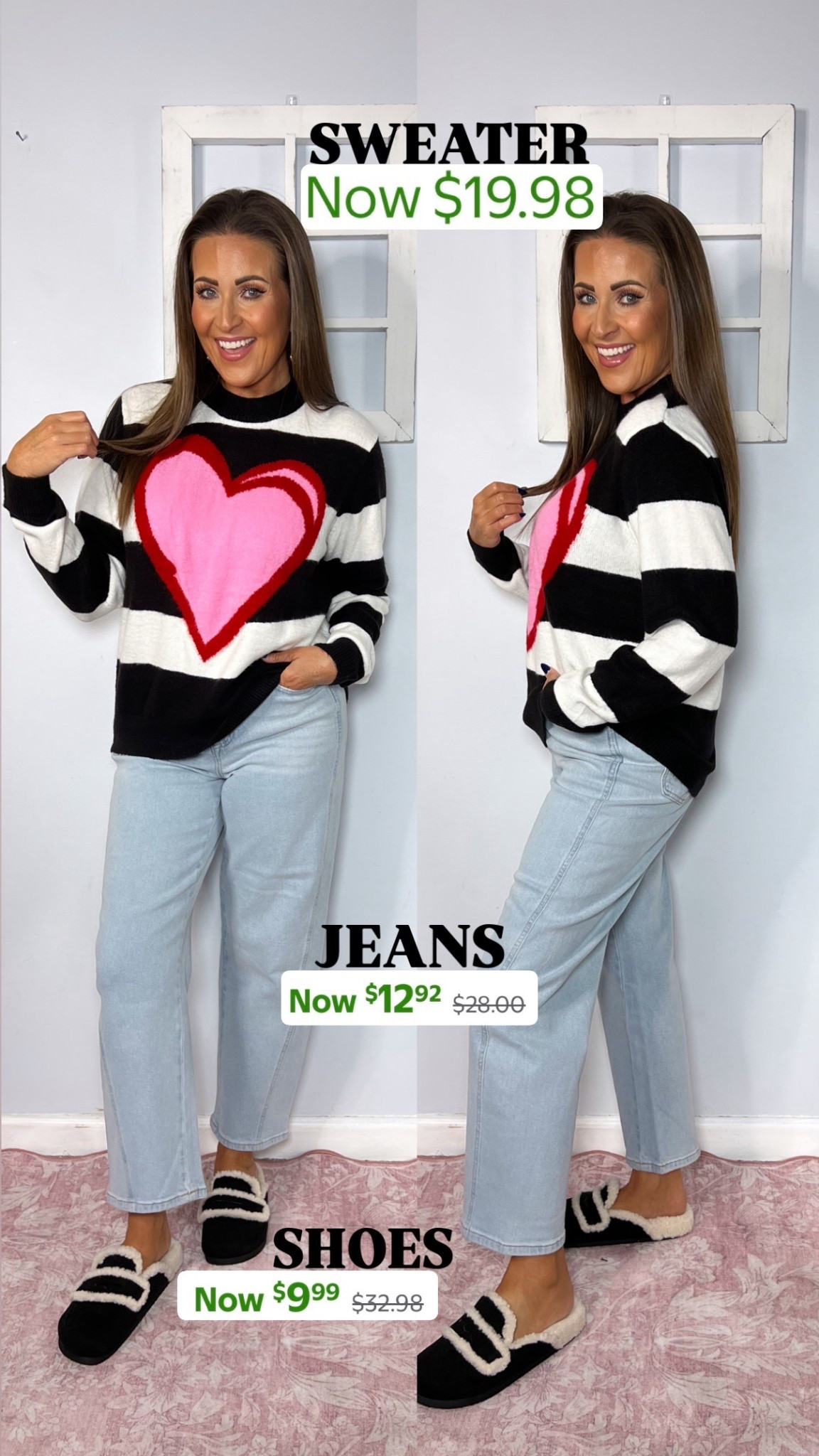 Great early Valentine’s Day score!  Sweater is super soft and fits oversized! Wearing a S. Jeans are a 2. 





#LTKHoliday #LTKSeasonal #LTKSaleAlert