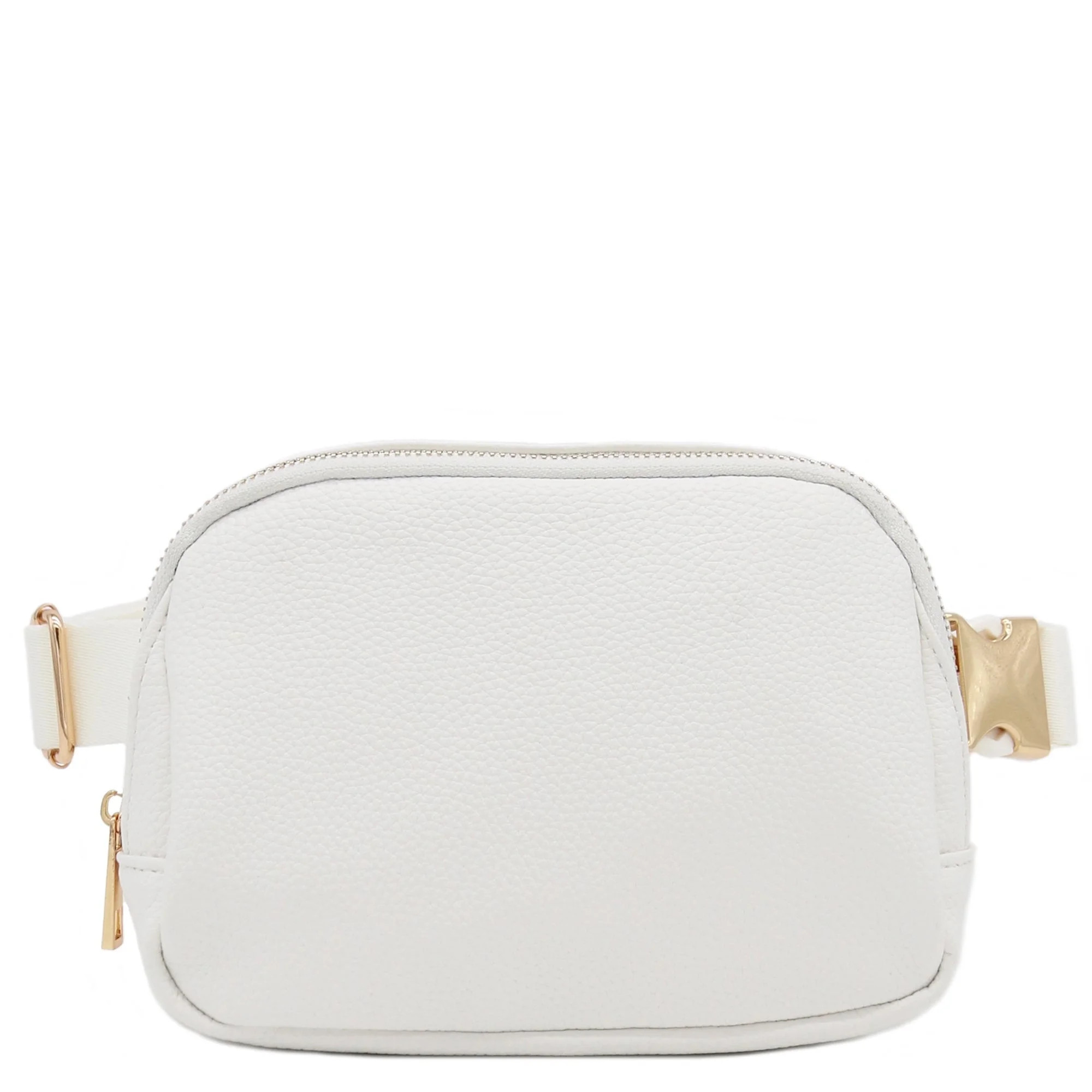 FashionPuzzle Lightweight Soft PU Pebbled Leather Sling Fanny Pack Belt Bag with Gold Metal Buckl... | Walmart (US)