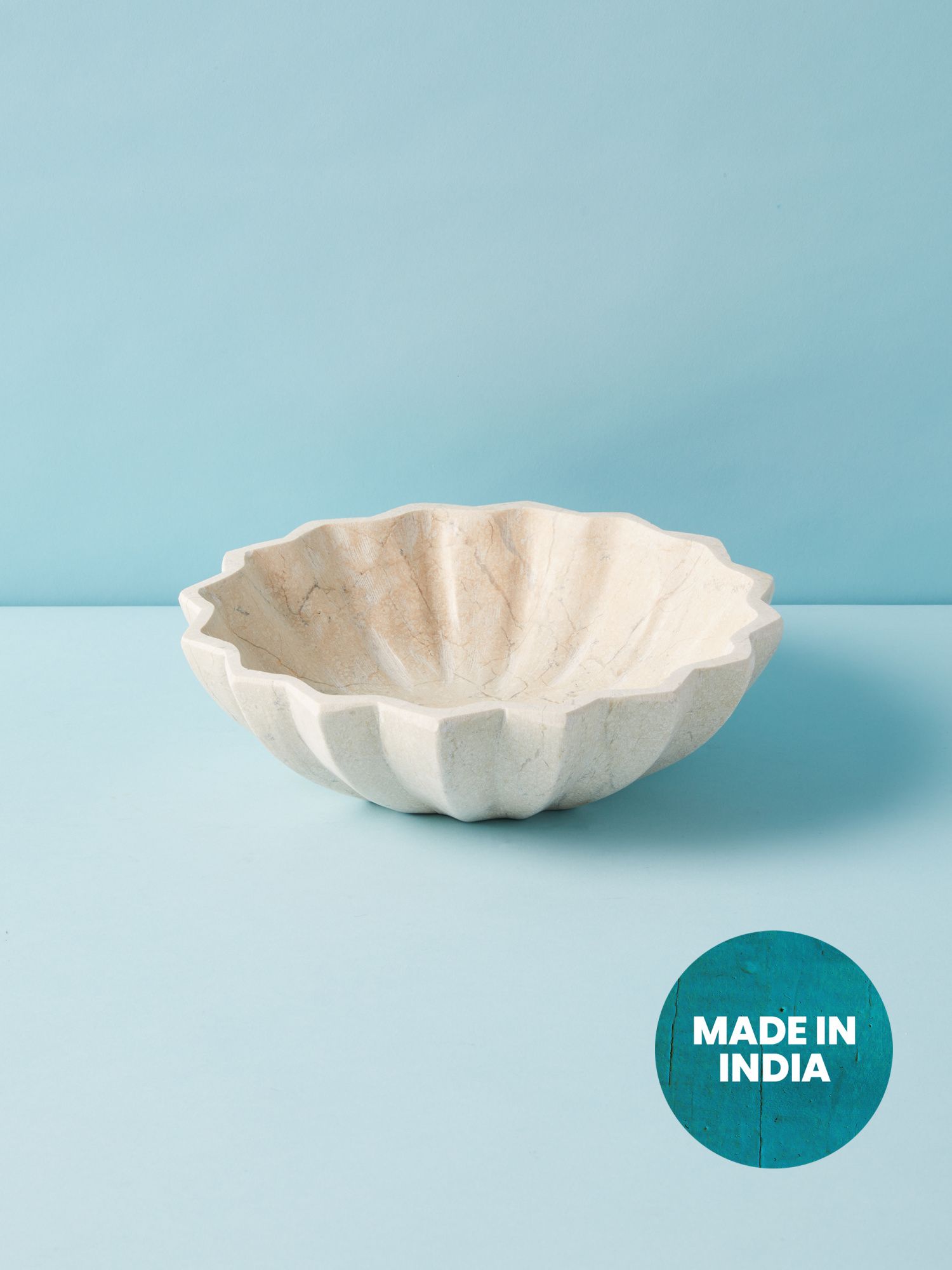 10in Bottacina Marble Fluted Bowl Decor | Decorative Objects | HomeGoods | HomeGoods