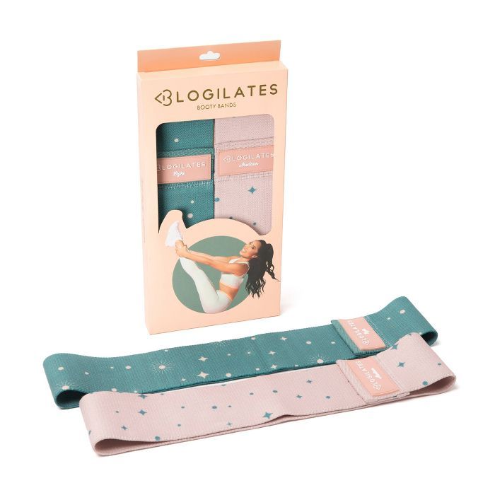 Blogilates Booty Resistance Bands 2pk - Green/Pink | Target