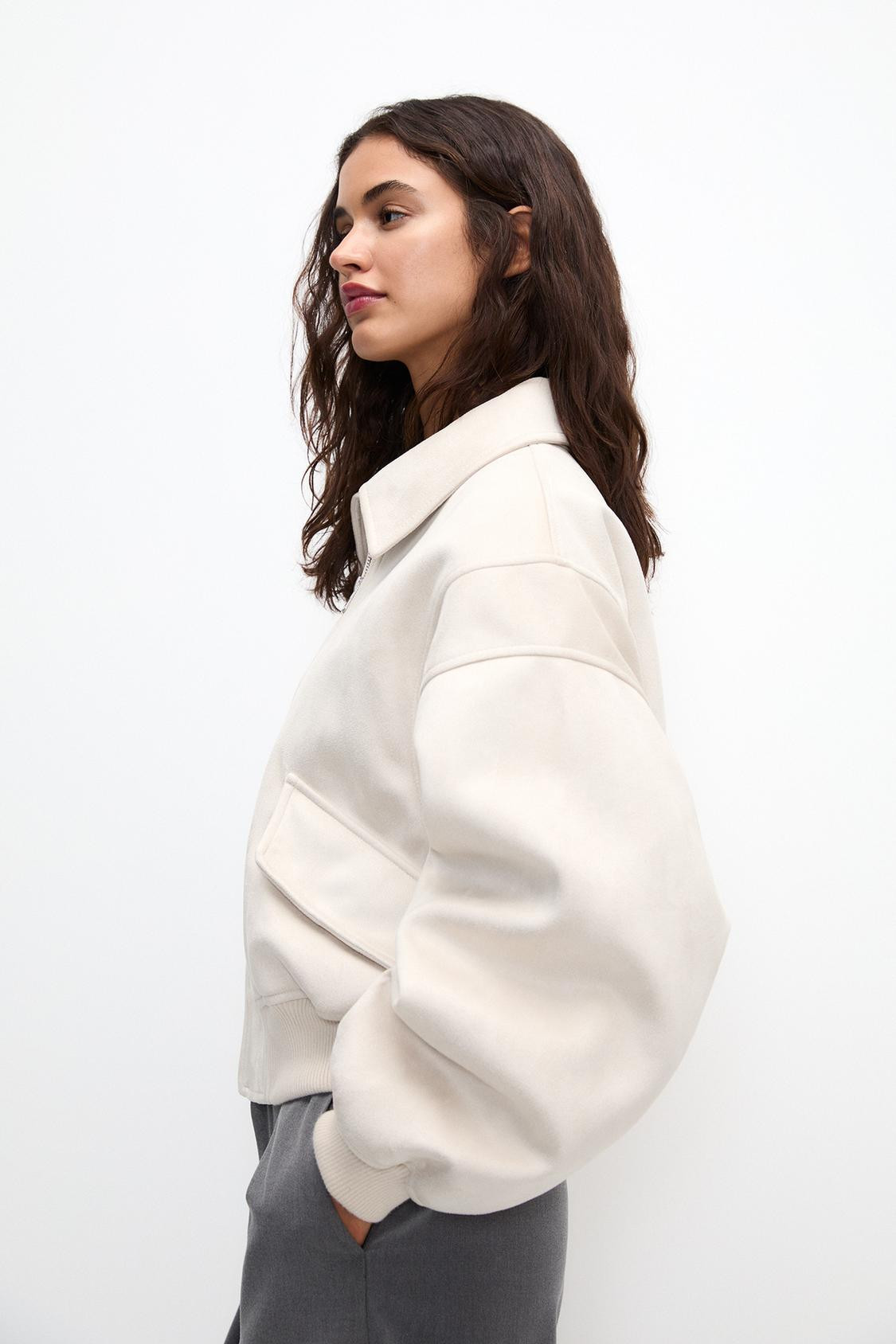 Faux suede bomber jacket | PULL and BEAR UK