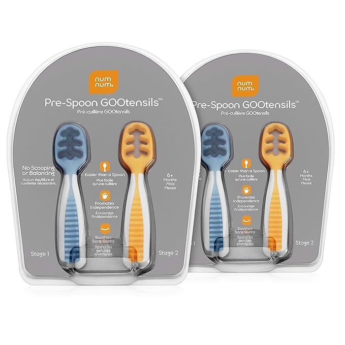 NumNum Pre-Spoon GOOtensils | Baby Spoon Set (First Stage + Second Stage) | BPA Free Silicone Sel... | Amazon (US)