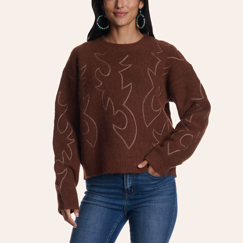 Blue B Women's Brown Boot Stitched Knit Sweater | Cavender's