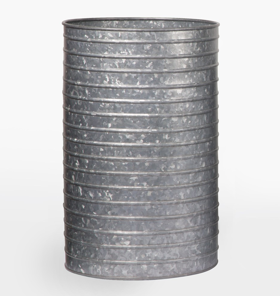 Ribbed Galvanized Metal Planter | Rejuvenation