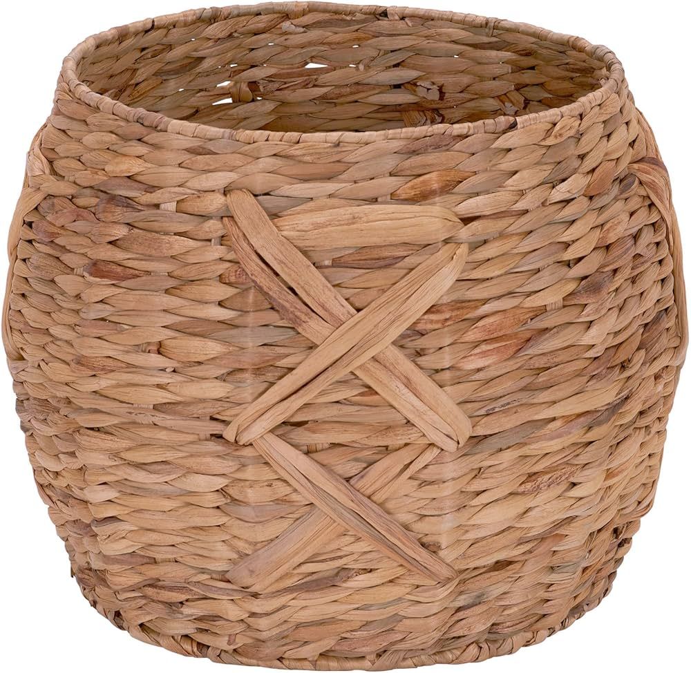 Household Essentials ML-4112 Hyacinth Round Floor Basket, X-Design, Brown | Amazon (US)