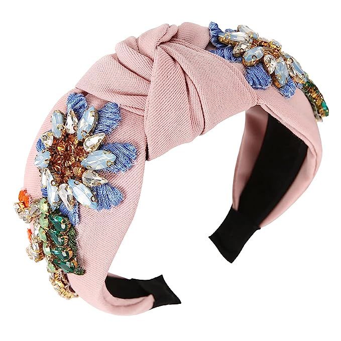 Qianxuan Rhinestone Crystal Headband For Women Handmade Jewelry Girls Hair Accessories Diamond Fa... | Amazon (US)