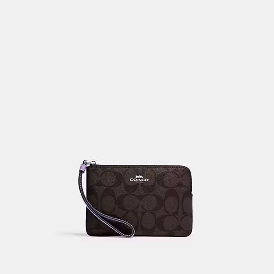 Corner Zip Wristlet In Signature Canvas | Coach Outlet US