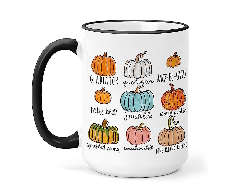 Pumpkin Variety Mug - 15oz Cup - Cute Fall Pumpkins Mug | Amazon (US)