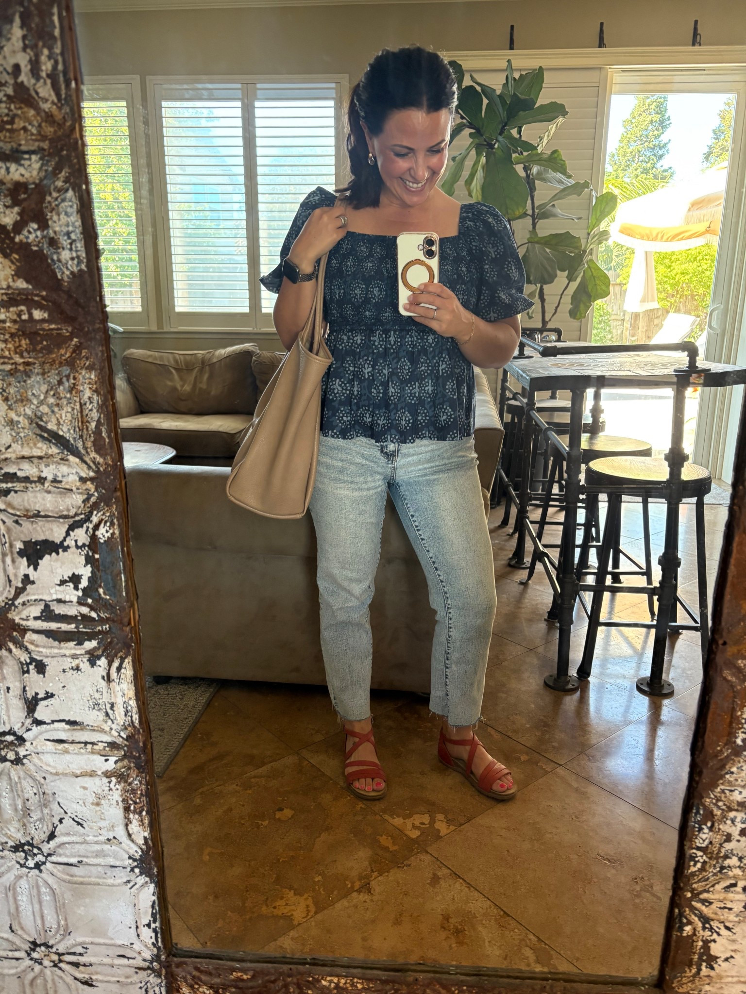 These straight leg, high waisted acid wash jeans have been on repeat. Best part is they are petite friendly, under $25 and come in extended sizes. Im wearing a 4. 

I paired them with a favorite smocked puff sleeve top I’ve had for a few years. I linked similar options. 

Spring outfit 
Teacher stylee

#LTKOver40 #LTKStyleTip #LTKPetite