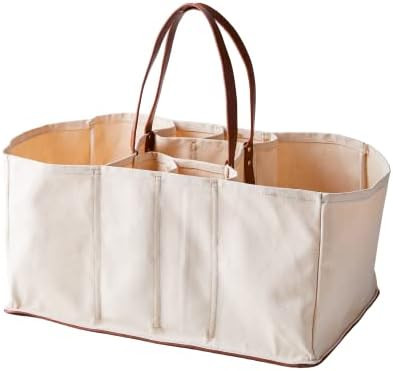 CapaBunga Grocery Tote Bag 5 Pocket Large Utility Tote with Handles Vegan Leather Base - Reusable... | Amazon (US)