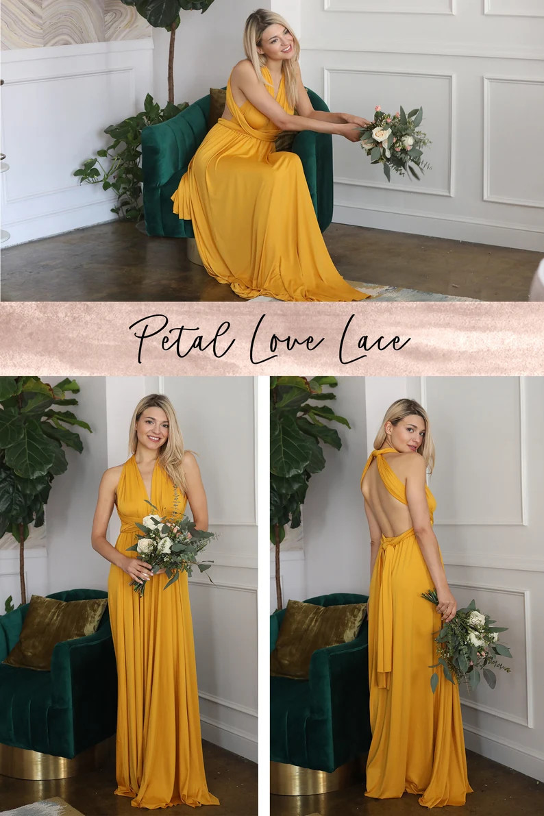 Yellow Bridesmaid Dress  Convertible Dress  Infinity Dress  | Etsy | Etsy (US)