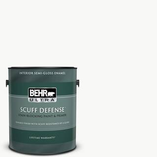BEHR ULTRA 1 gal. Ultra Pure White Extra Durable Semi-Gloss Enamel Interior Paint & Primer 375001... | The Home Depot