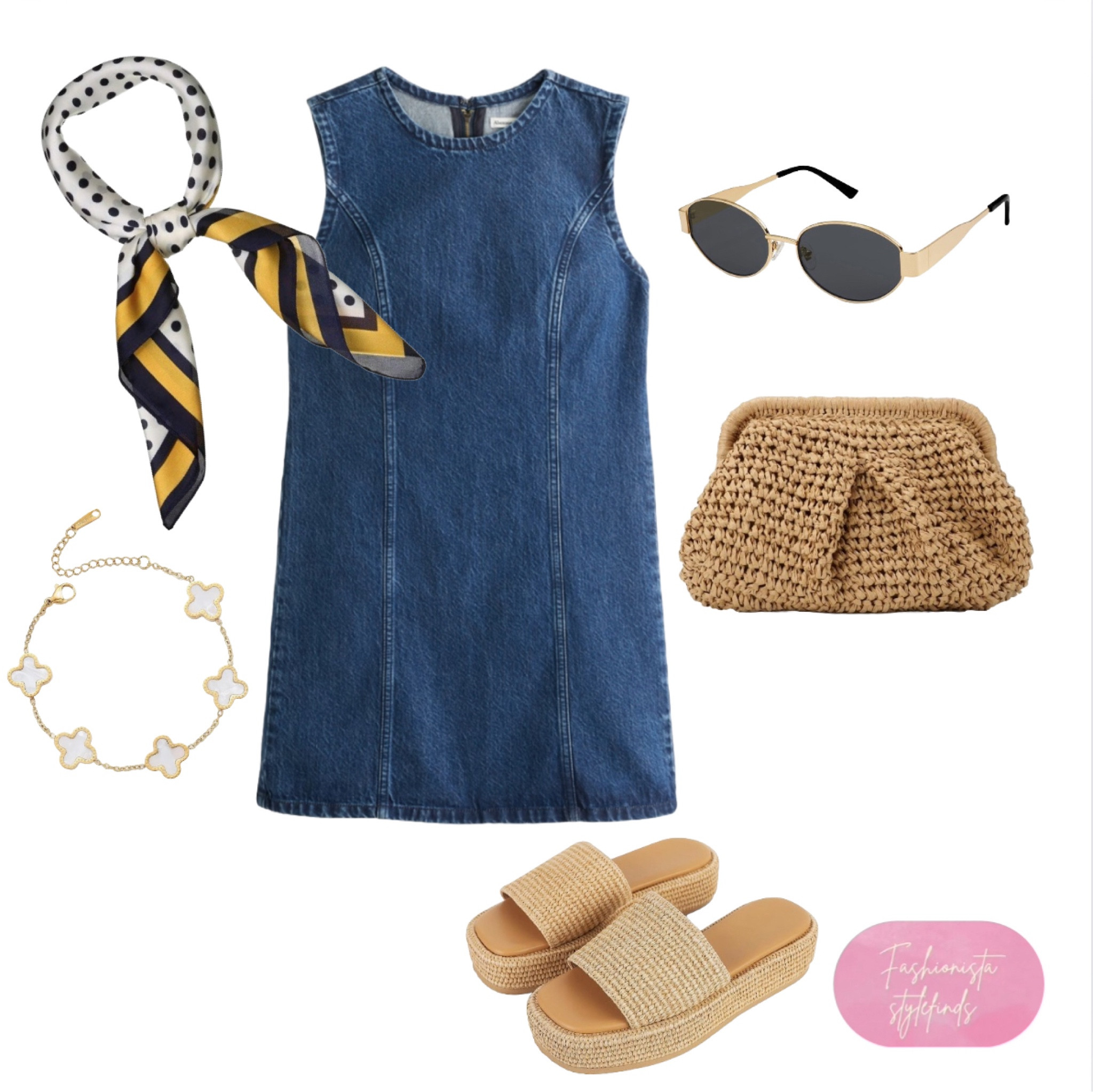 Summer outfit 

Denim dress, rattan clutch, scarf, necklace and sunglasses 


#LTKFindsUnder50 #LTKStyleTip #LTKShoeCrush