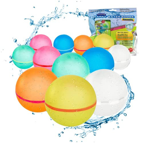 SOPPYCID Reusable Water Balloons, Pool Beach Toys for Boys and Girls, Summer Toy Water Toy for Kids Ages 3-12, Outdoor Activities Water Games Toys Self Sealing Water Splash Ball for Fun | Amazon (US)