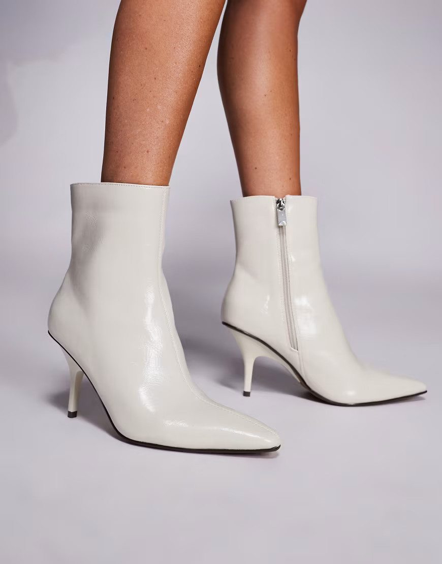 River Island pointed heeled ankle boots in white | ASOS (Global)