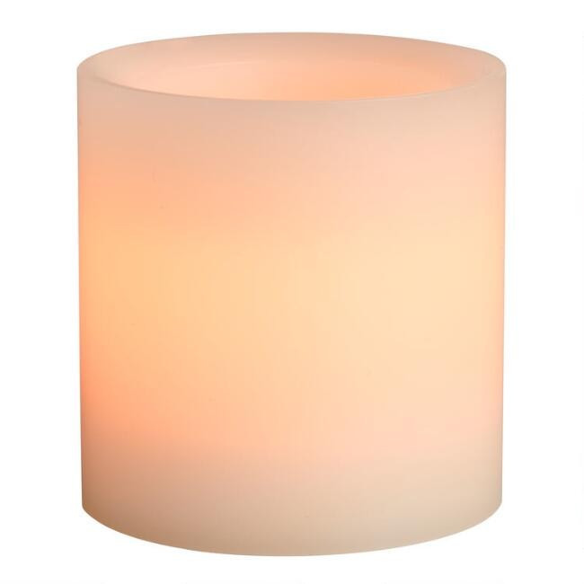 3x3 Ivory Flameless LED Pillar Candle | World Market
