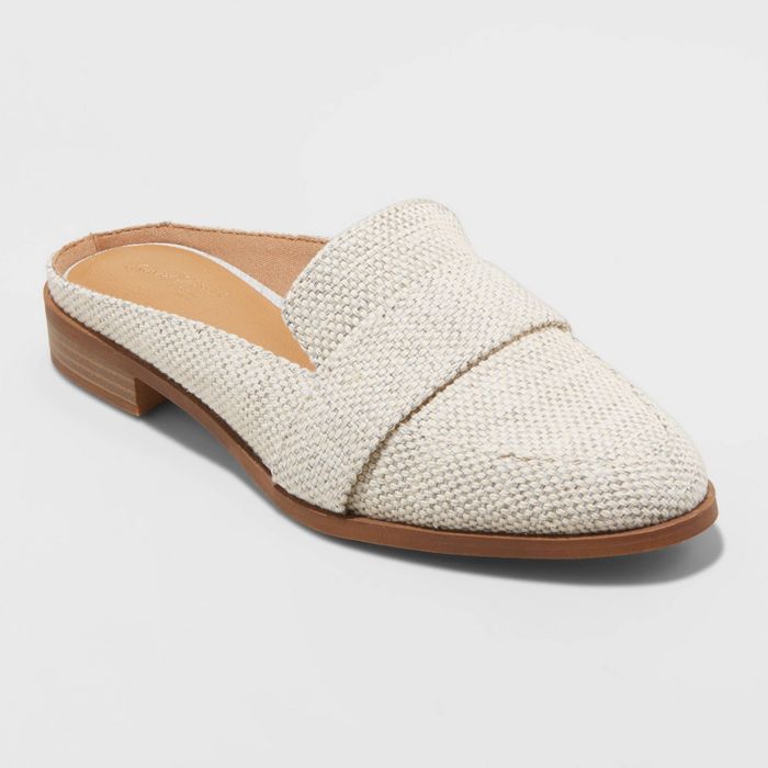 Women's Amber Woven Total Backless Loafer Mules - Universal Thread™ Cream | Target