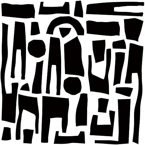 Peel and Stick Black Vinyl Abstract Wall Decals, Modern Geometric Minimalist Mysterious Stone Blo... | Amazon (US)