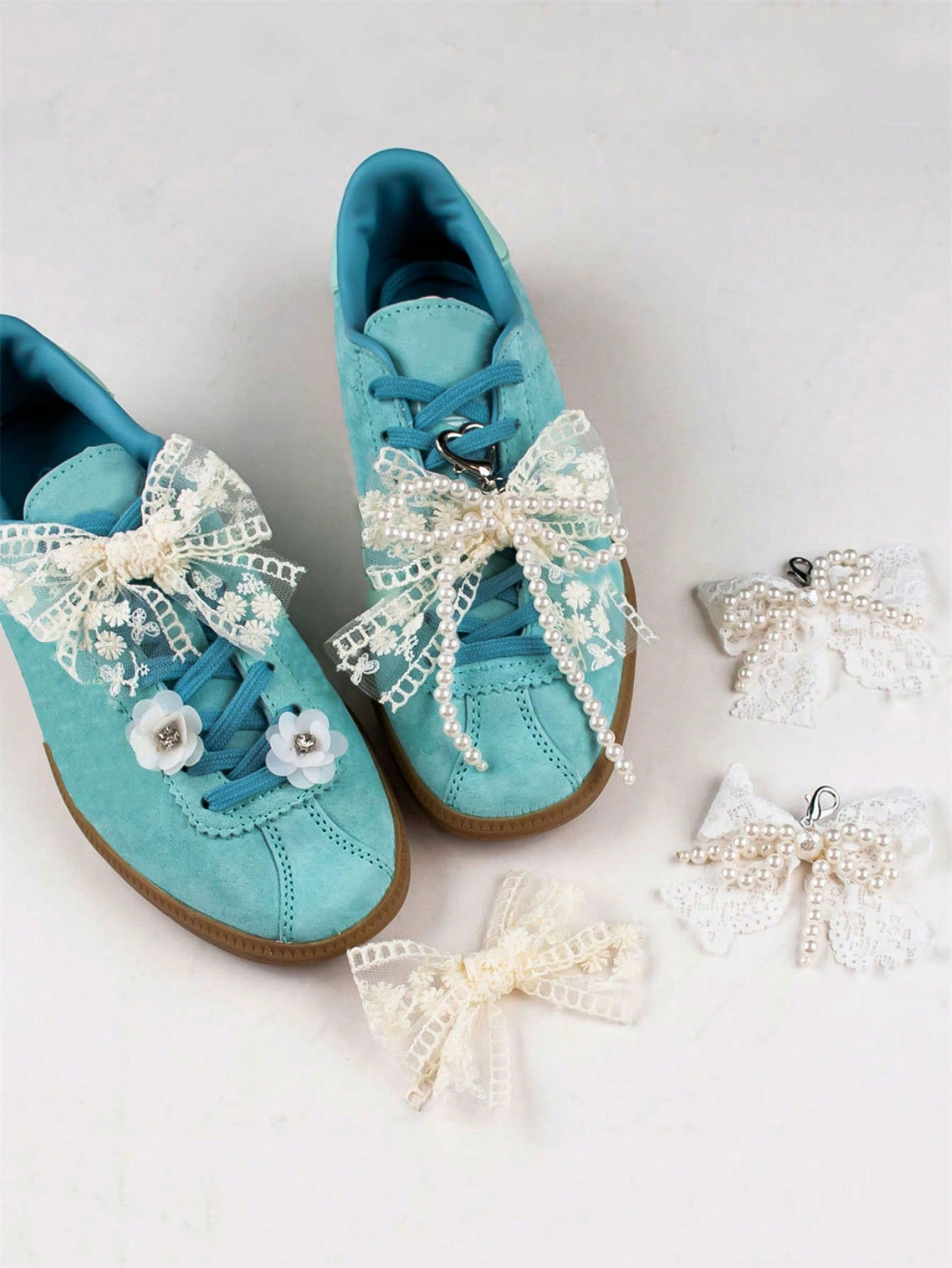 1pc Detachable Lace Butterfly Faux Pearl Embellishment Shoe Clips, DIY Shoe Decoration With Elega... | SHEIN